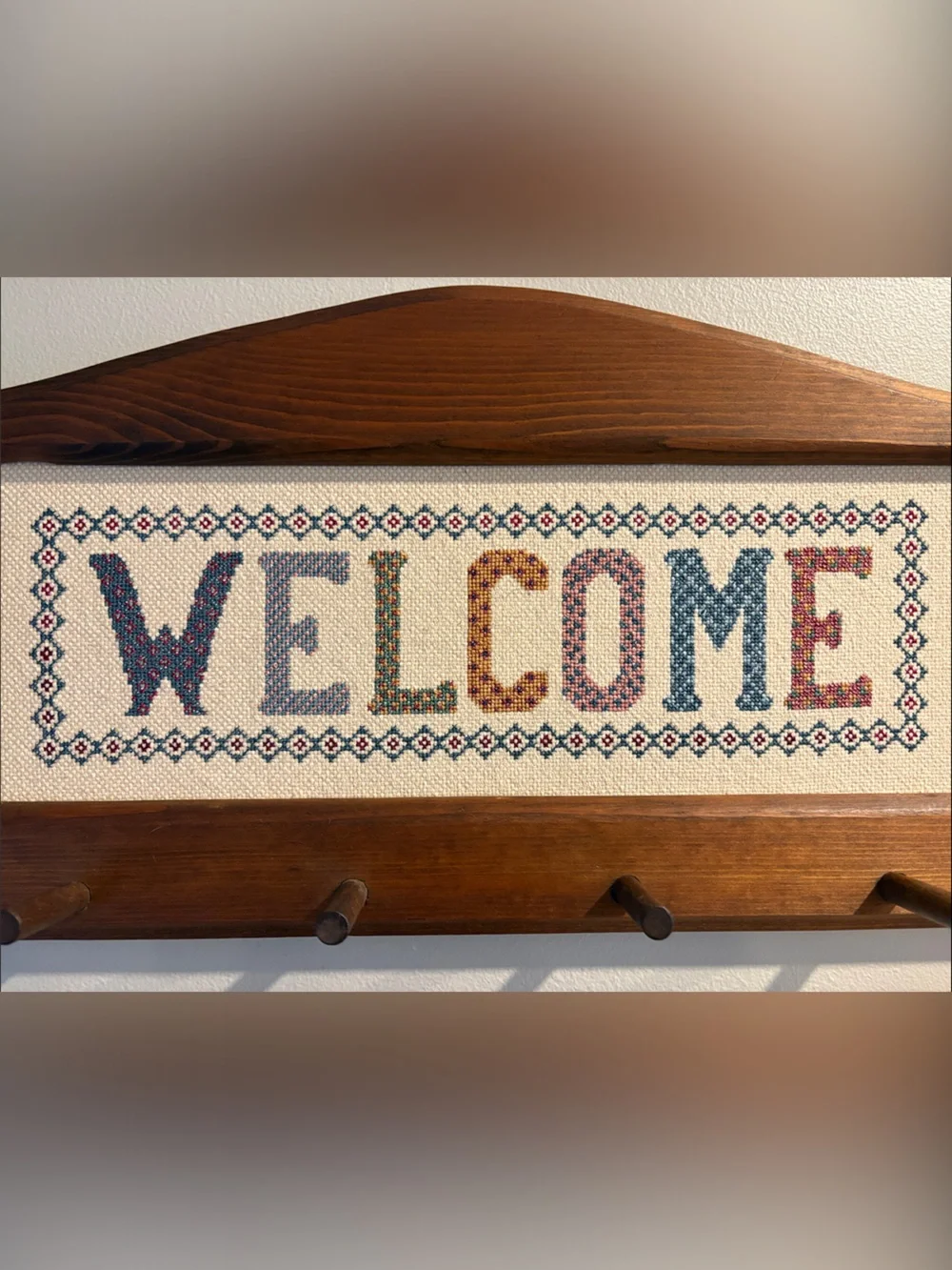 Wood-Framed Cross-Stitch 